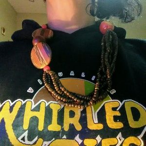 Vintage wood bead necklace
